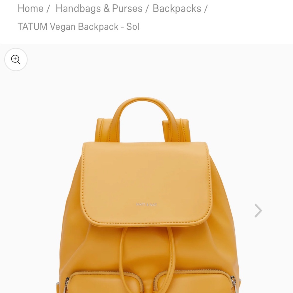 Vegan Yellow Backpack